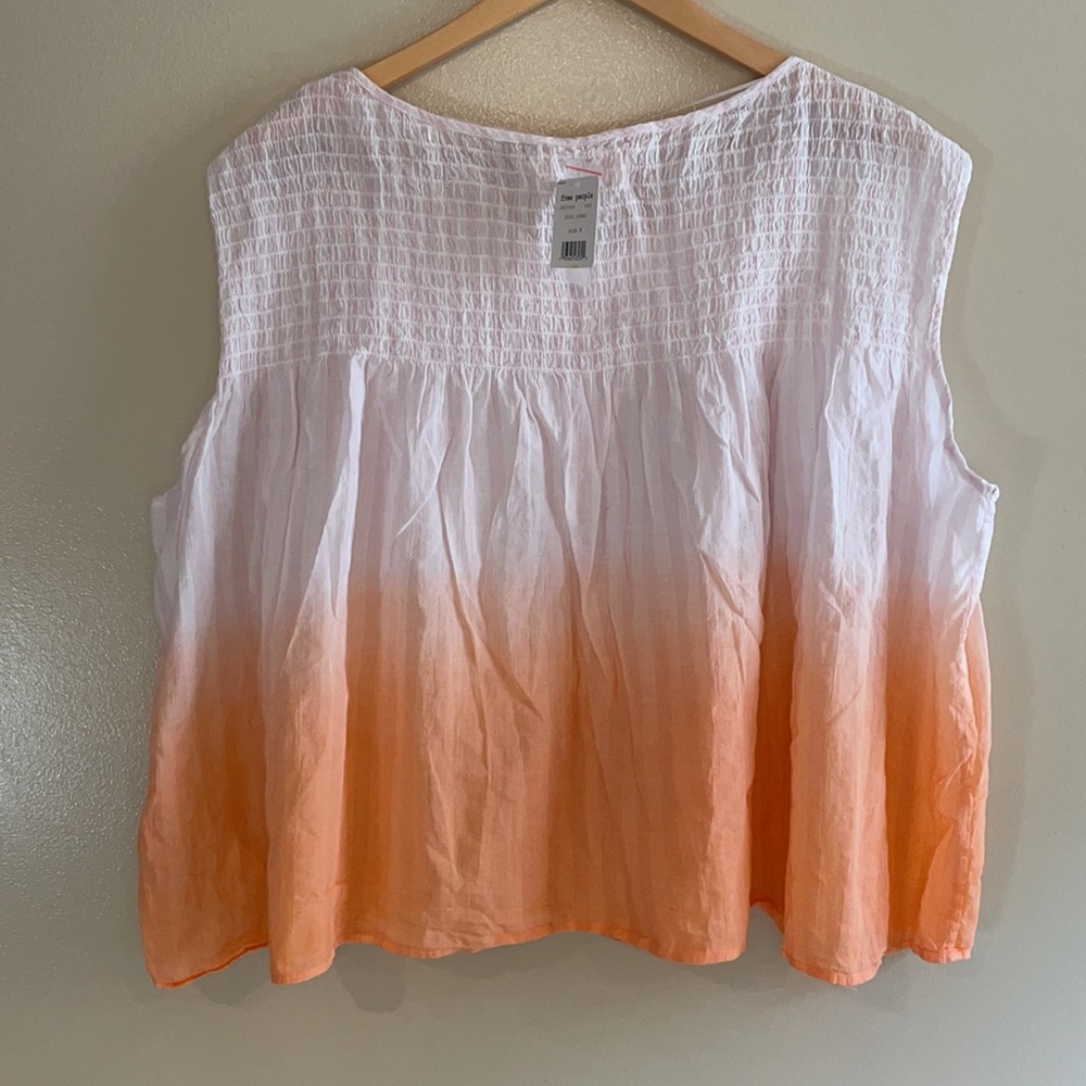 NWT (M) free people little bit of something cotton boho smock ombré sleeveless - Picture 4 of 10